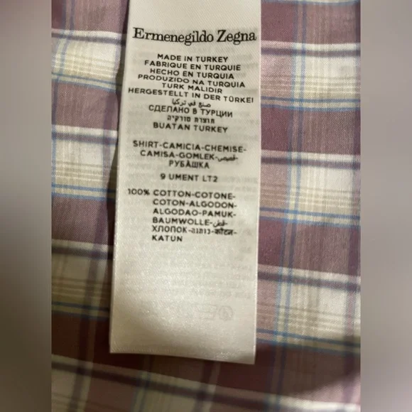 Ermenegildo Zega NWT Plaid Long Sleeve Button Down Dress Shirt Men’s XXL - Picture 5 of 8